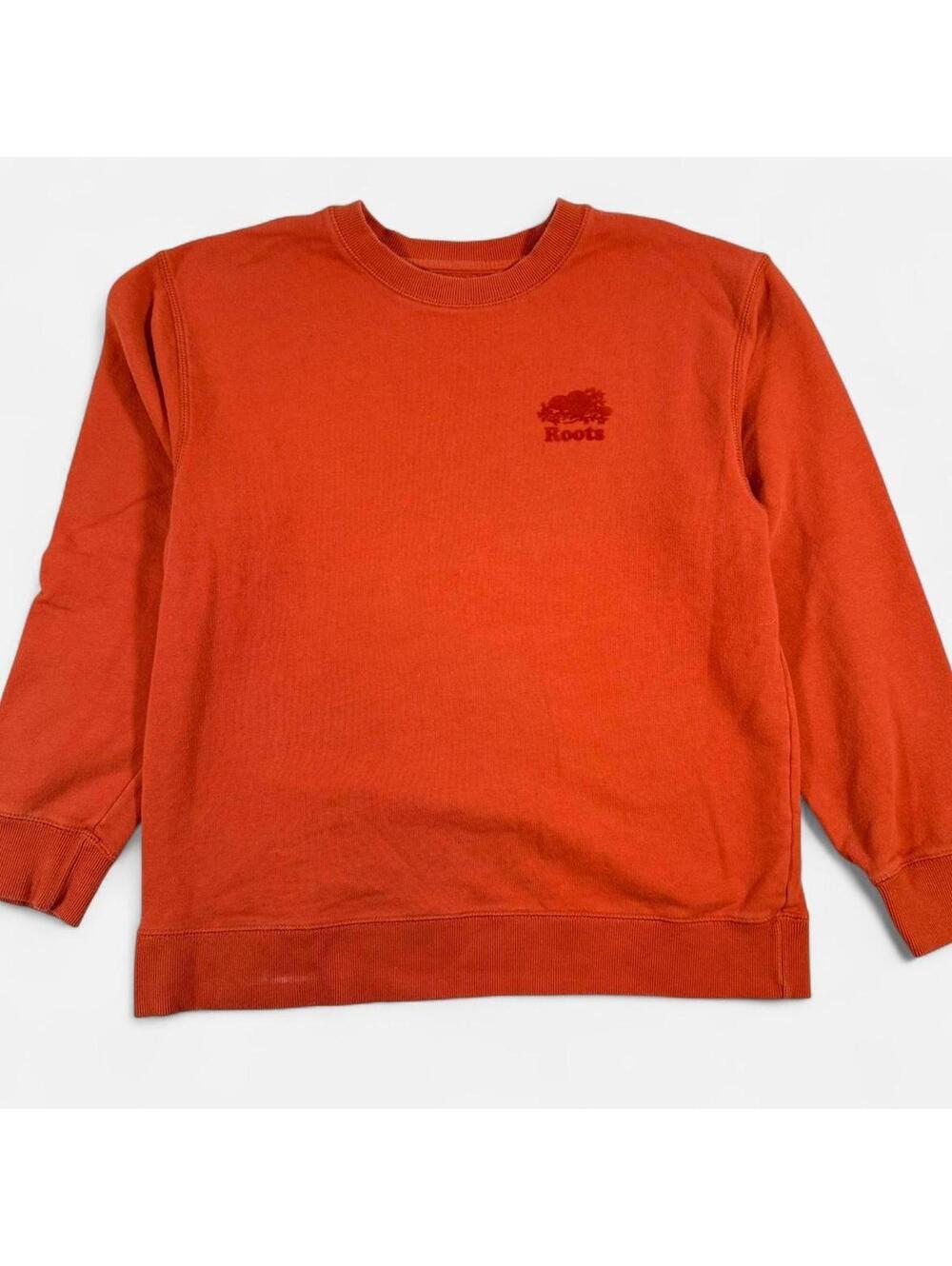 Roots Crewneck Sweatshirt Size M Orange Cotton Blend